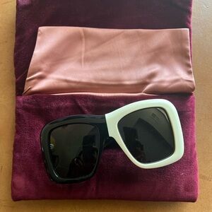Gucci Black and White Sunglasses